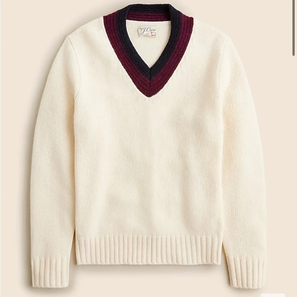 NWOT j crew Wool V-neck cricket sweater